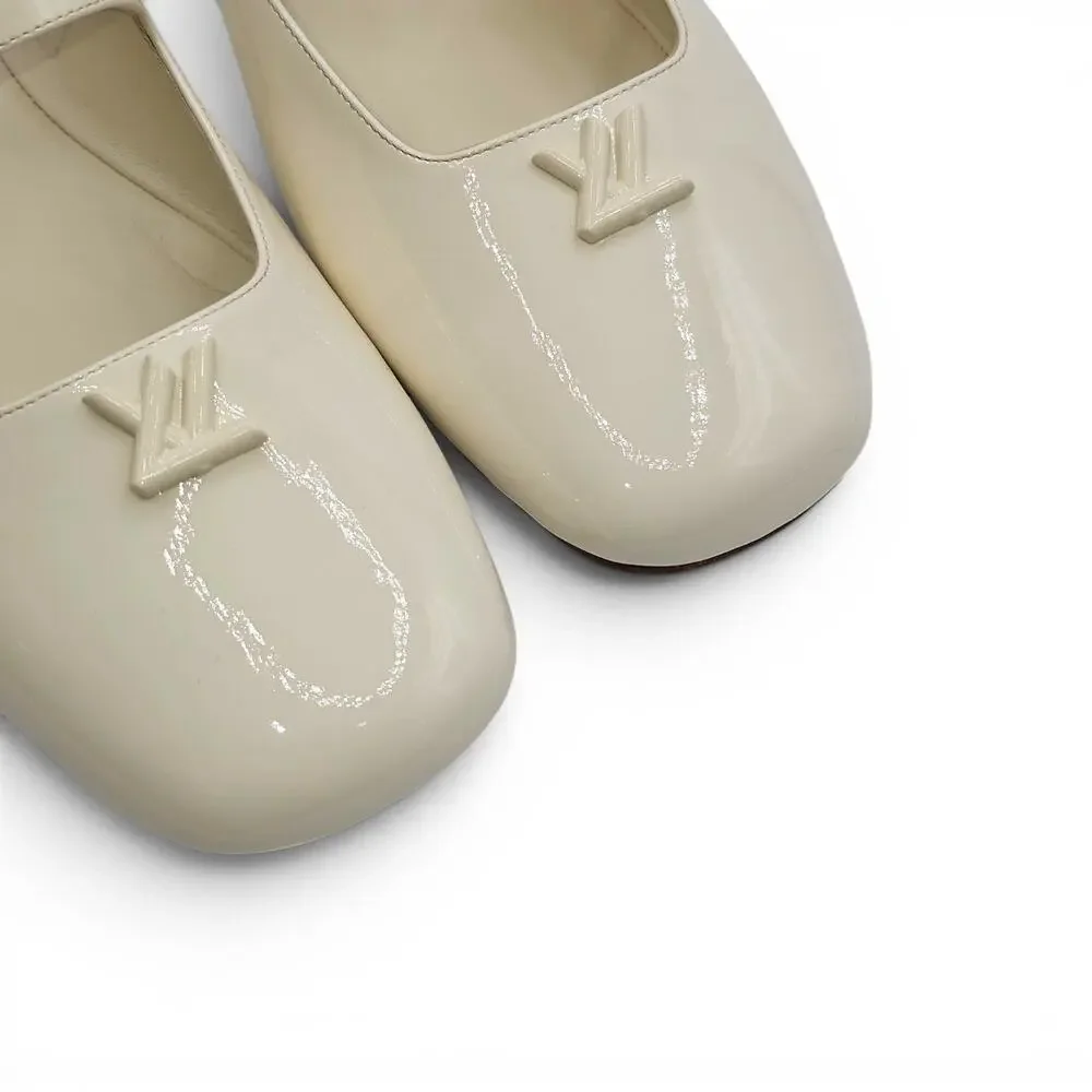 Louis Vuitton Swing Flat Mary Jane Ballerina Shoes Ivory - $1080